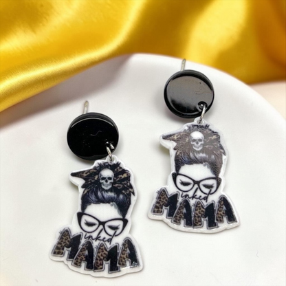 Inked Mama Earrings - Celebrate Moms with Attitude! 🌟