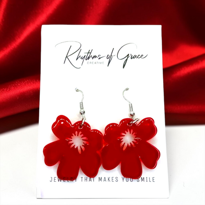 Tropical Flower Dangle Earrings 🌼 - Bring the Paradise to You!