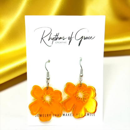 Tropical Flower Dangle Earrings 🌼 - Bring the Paradise to You!