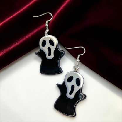 Halloween Earrings - Halloween Accessories, Witch Earrings, Not So Scary, Pumpkin Earrings, Scream Ghost
