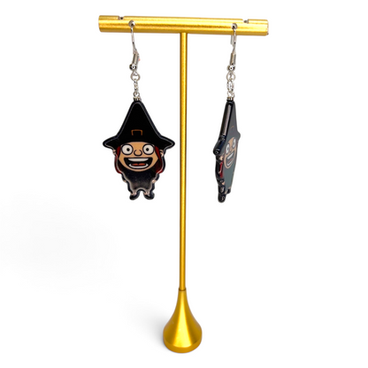 Halloween Earrings - Halloween Accessories, Witch Earrings, Not So Scary, Pumpkin Earrings, Scream Ghost
