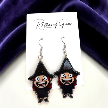 Halloween Earrings - Halloween Accessories, Witch Earrings, Not So Scary, Pumpkin Earrings, Scream Ghost