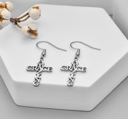 Grace & Glam – Delicate Silver Cross Earrings - Rhythms of Grace Creative