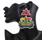 Festive Flair: Beaded Mardi Gras Earrings in Vibrant Purple, Green & Gold! - Rhythms of Grace Creative