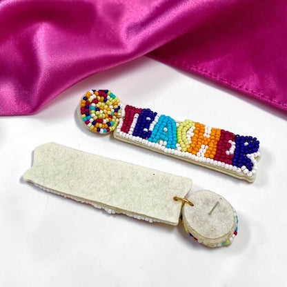 Beaded Teacher Earrings – Celebrate Educators in Style!