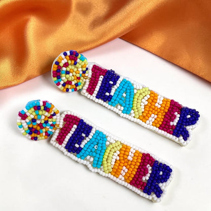 Beaded Teacher Earrings – Celebrate Educators in Style!