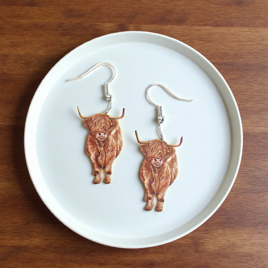 Adorable Highland Cow Earrings - Handcrafted Whimsy for Animal Lovers!