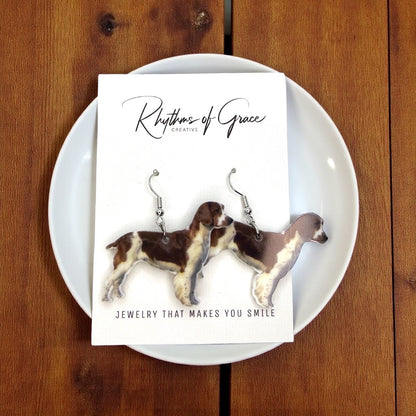 Brittany Dog Earrings - Jewelry for Dog Lovers and Bird Hunting Enthusiasts