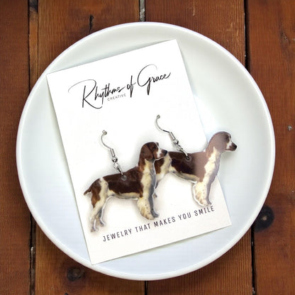 Brittany Dog Earrings - Jewelry for Dog Lovers and Bird Hunting Enthusiasts