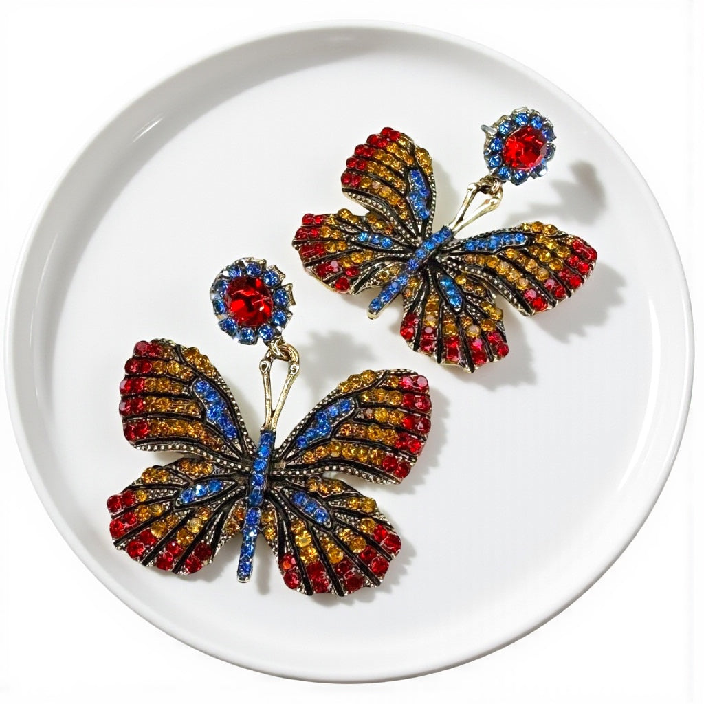 Flutter into Elegance with Our Rhinestone Butterfly Earrings! 🦋