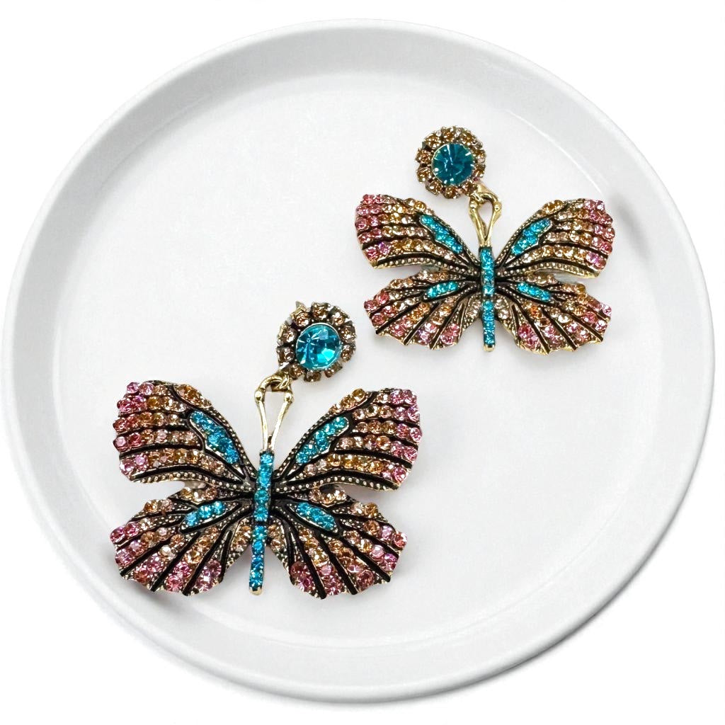 Flutter into Elegance with Our Rhinestone Butterfly Earrings! 🦋