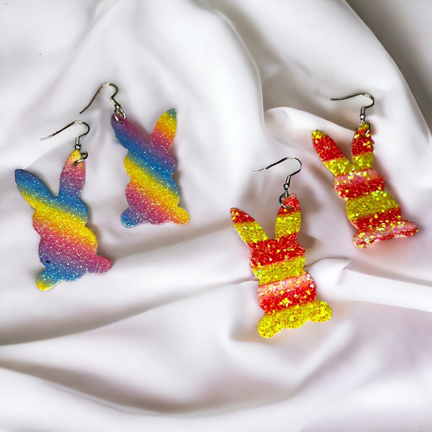 Hoppy Easter Styles: Sparkling Glitter Bunny Earrings! - Rhythms of Grace Creative