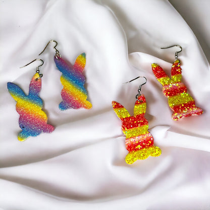 Hoppy Easter Styles: Sparkling Glitter Bunny Earrings! - Rhythms of Grace Creative