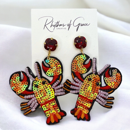 Cajun Charm: Whimsical Beaded Crawfish Earrings for Everyday Fun! 🦞