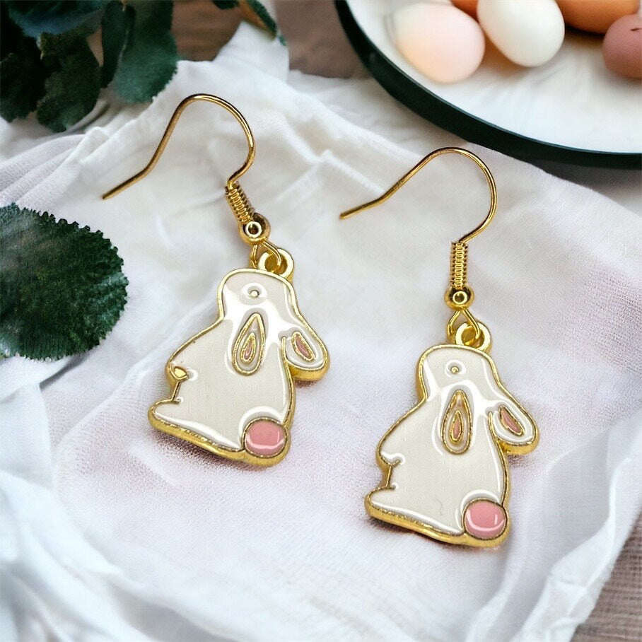 Hoppy Easter Bliss: Delicate Bunny Dangle Earrings for a Whimsical Spring! - Rhythms of Grace Creative