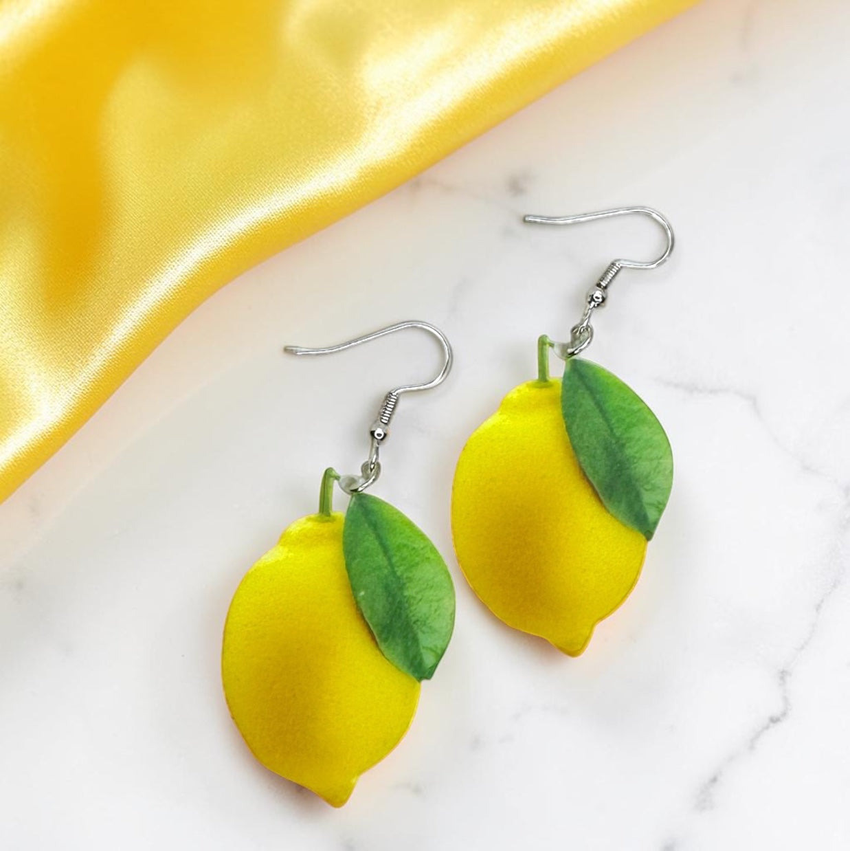 Zesty Lemon Dangle Earrings: Fresh Citrus Vibes for Your Style! 🍋