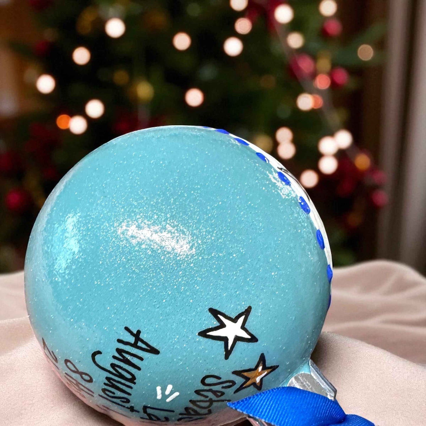 Baby’s First Christmas Ornament | Personalized Keepsake Bauble 2025 | Hand-Painted Sparkly Holiday Decoration