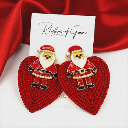 Jolly Holiday Earrings: Choose Santa or Reindeer for Festive Cheer!