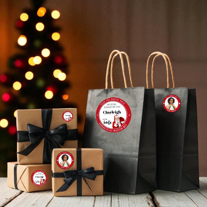 Personalized Santa Gift Tags – Custom North Pole Express Labels, Waterproof Christmas Stickers, Santa’s Workshop & Holiday Name Tags