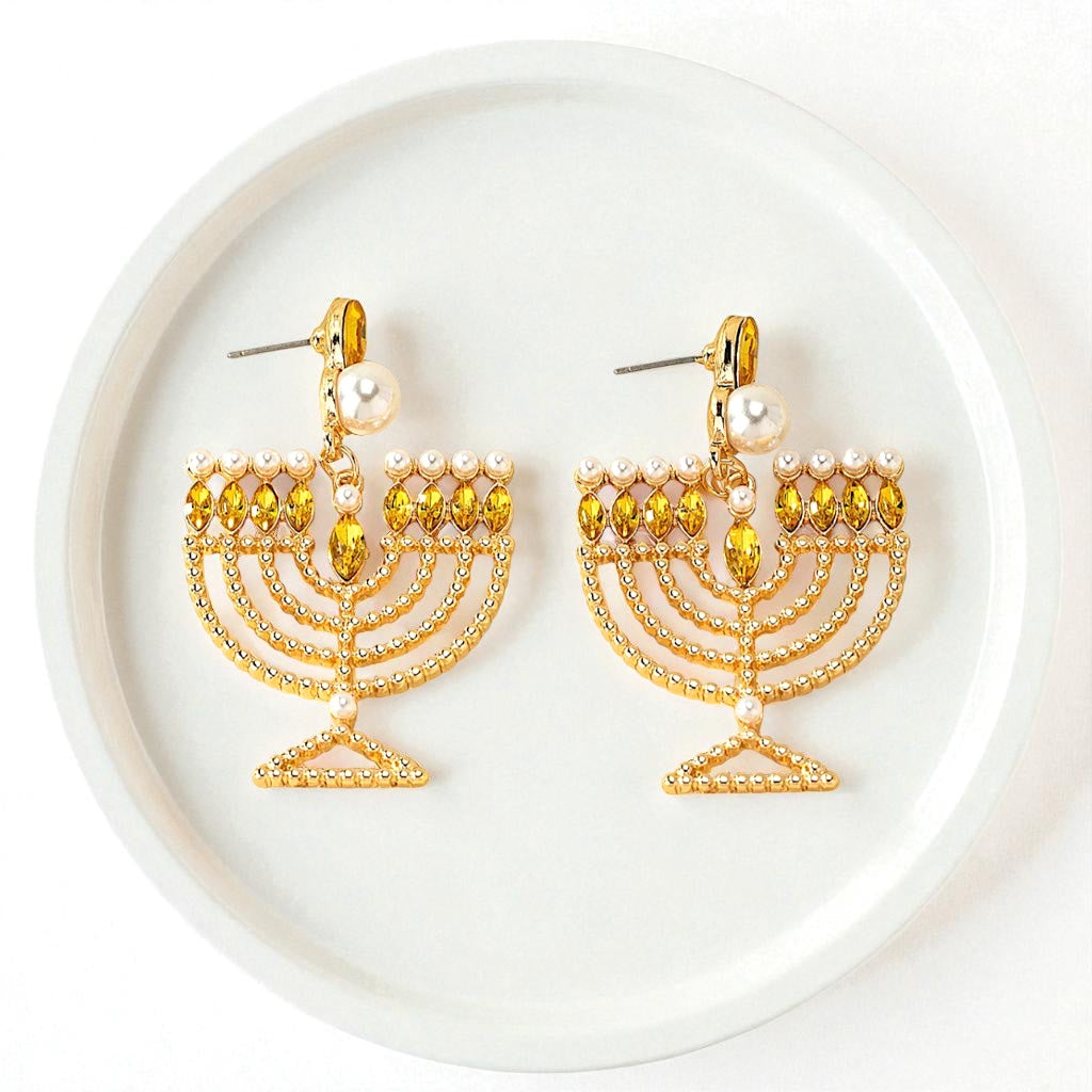 Illuminate Your Style with Dazzling Menorah Earrings – Perfect for Hanukkah! - Rhythms of Grace Creative