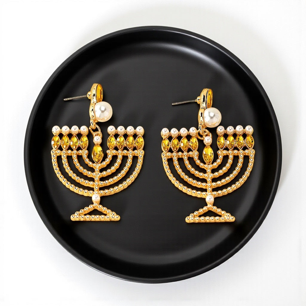 Illuminate Your Style with Dazzling Menorah Earrings – Perfect for Hanukkah! - Rhythms of Grace Creative