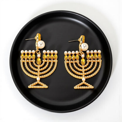 Illuminate Your Style with Dazzling Menorah Earrings – Perfect for Hanukkah! - Rhythms of Grace Creative
