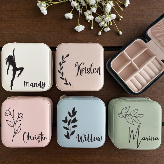 Personalized Travel Jewelry Box – Custom Gift for Bridesmaids, Birthdays & More!