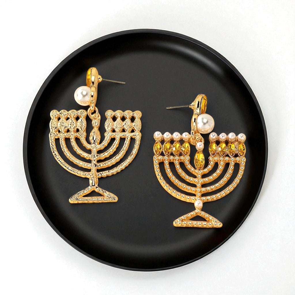 Illuminate Your Style with Dazzling Menorah Earrings – Perfect for Hanukkah! - Rhythms of Grace Creative