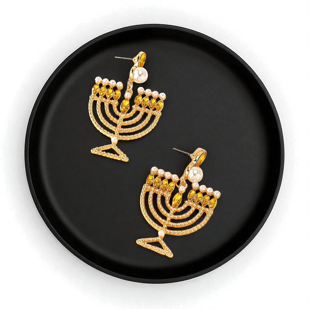 Illuminate Your Style with Dazzling Menorah Earrings – Perfect for Hanukkah! - Rhythms of Grace Creative