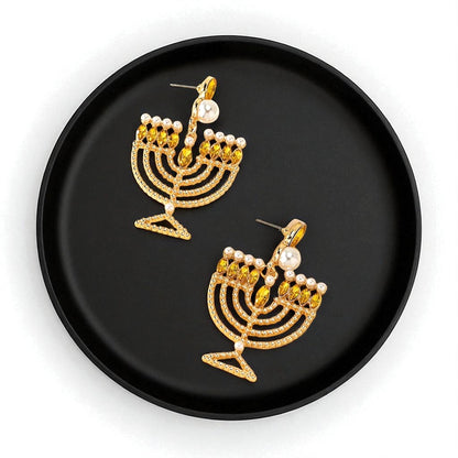 Illuminate Your Style with Dazzling Menorah Earrings – Perfect for Hanukkah! - Rhythms of Grace Creative