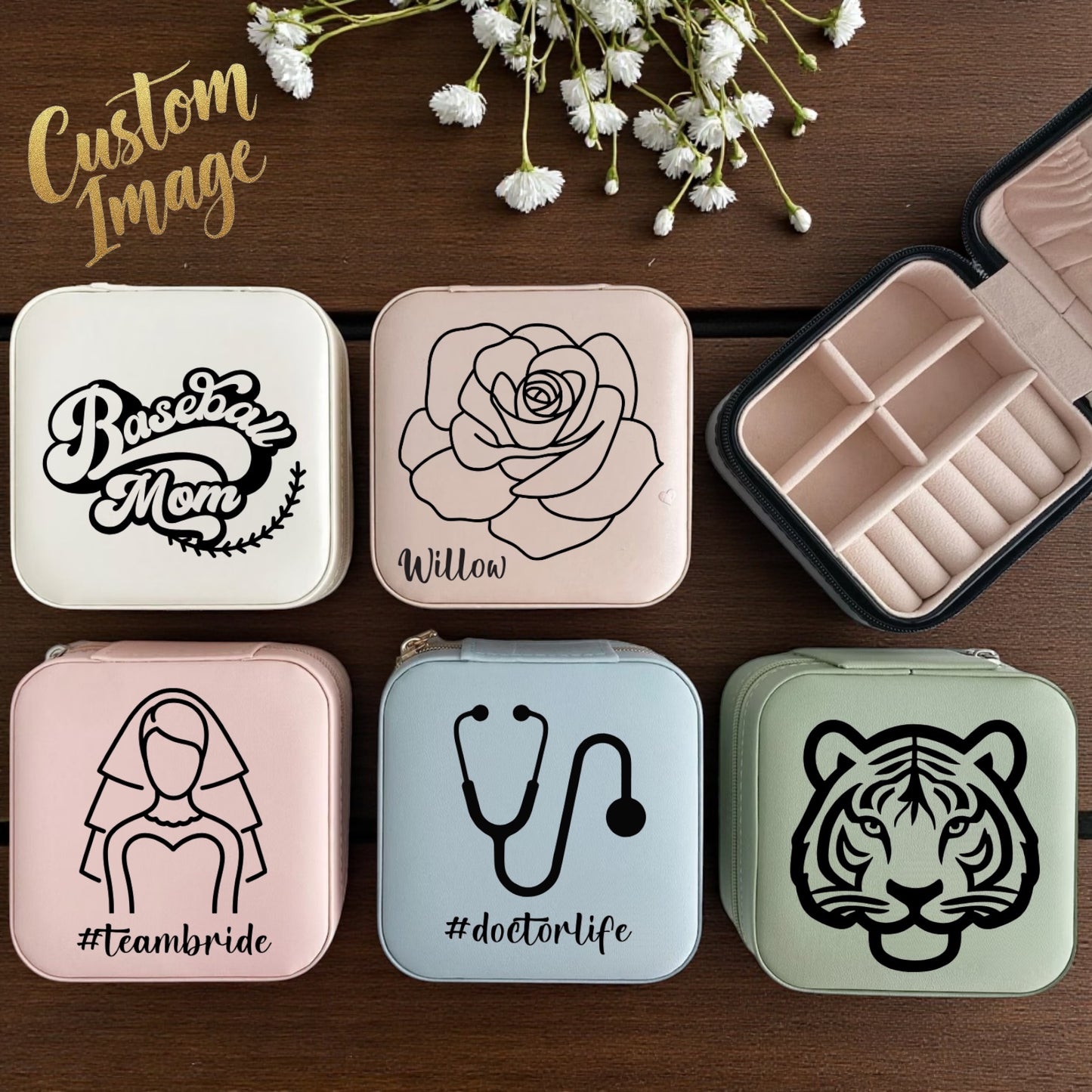 Personalized Travel Jewelry Box – Custom Gift for Bridesmaids, Birthdays & More!