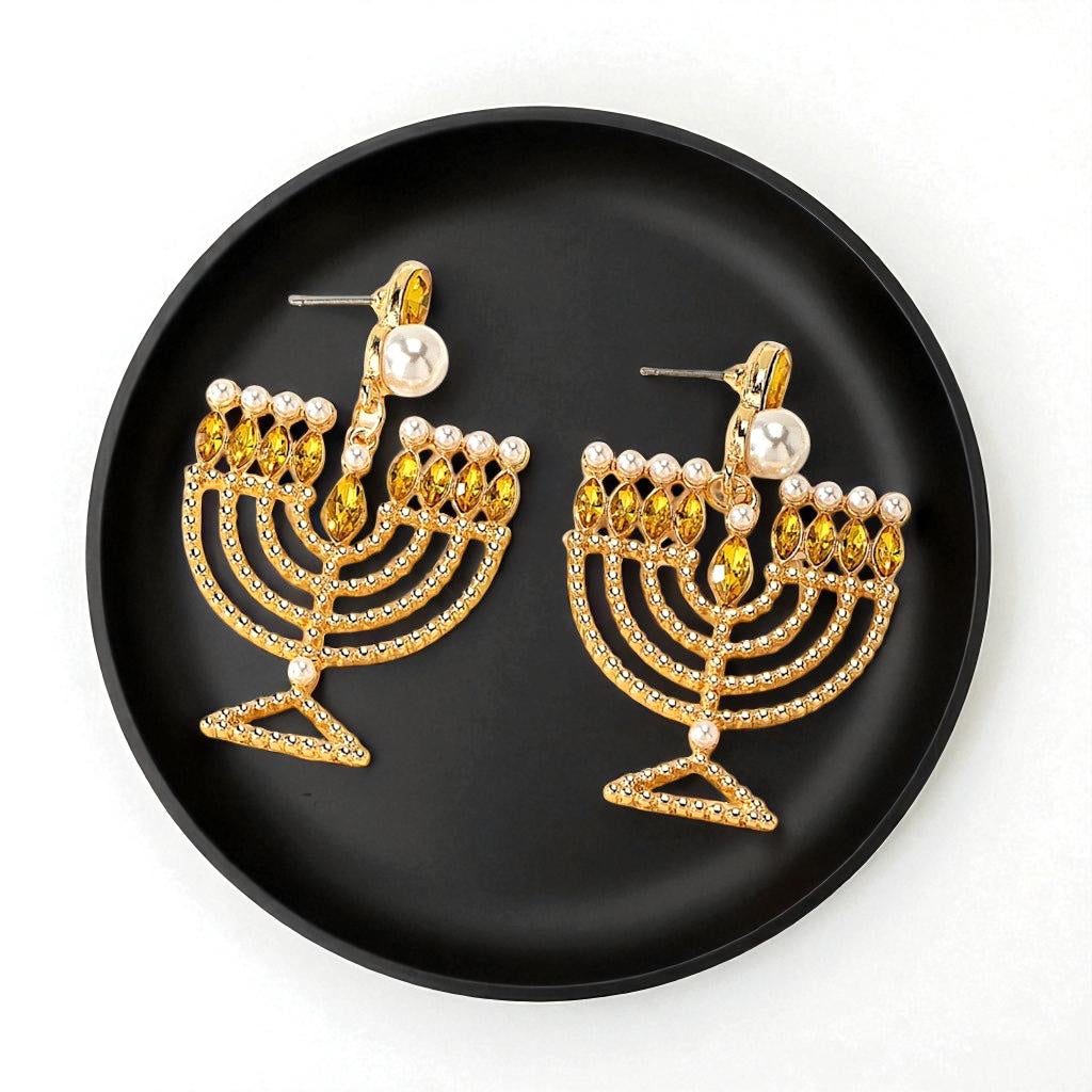 Illuminate Your Style with Dazzling Menorah Earrings – Perfect for Hanukkah! - Rhythms of Grace Creative