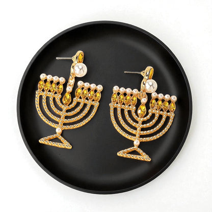 Illuminate Your Style with Dazzling Menorah Earrings – Perfect for Hanukkah! - Rhythms of Grace Creative