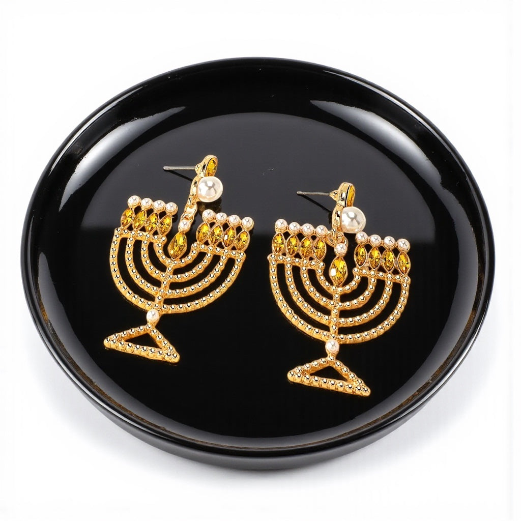 Illuminate Your Style with Dazzling Menorah Earrings – Perfect for Hanukkah! - Rhythms of Grace Creative