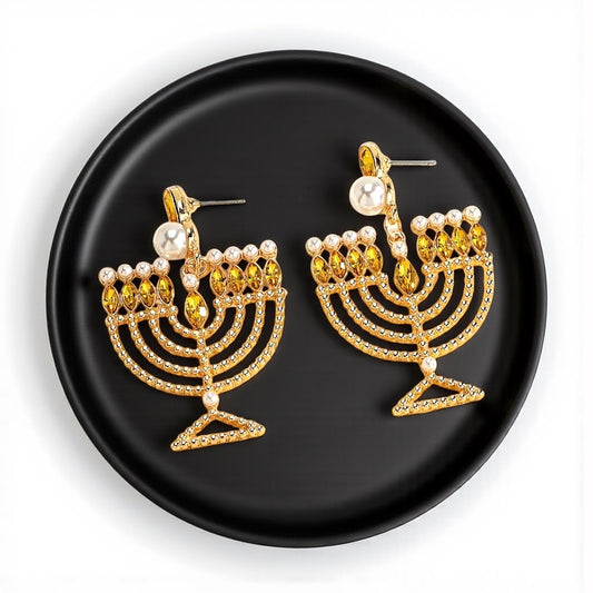 Illuminate Your Style with Dazzling Menorah Earrings – Perfect for Hanukkah! - Rhythms of Grace Creative