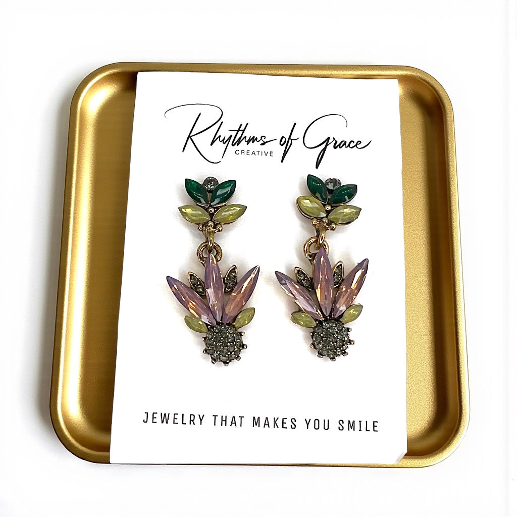 Garden Glam – Rhinestone Flower Earrings That Wow - Rhythms of Grace Creative
