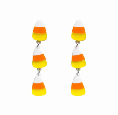 Trick or Chic – Candy Corn Dangle Earrings 🎃