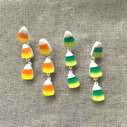 Trick or Chic – Candy Corn Dangle Earrings 🎃