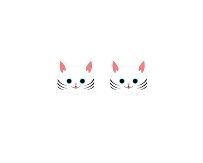 Purr-fectly Charming White Cat Stud Earrings 🐈 - Rhythms of Grace Creative