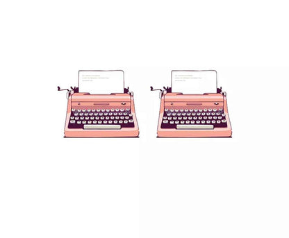 Pink Typewriter Stud Earrings: A Vintage Whimsy!