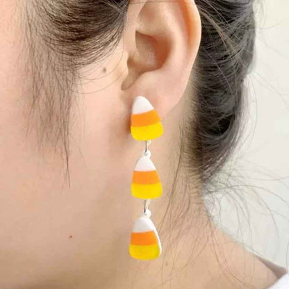 Trick or Chic – Candy Corn Dangle Earrings 🎃