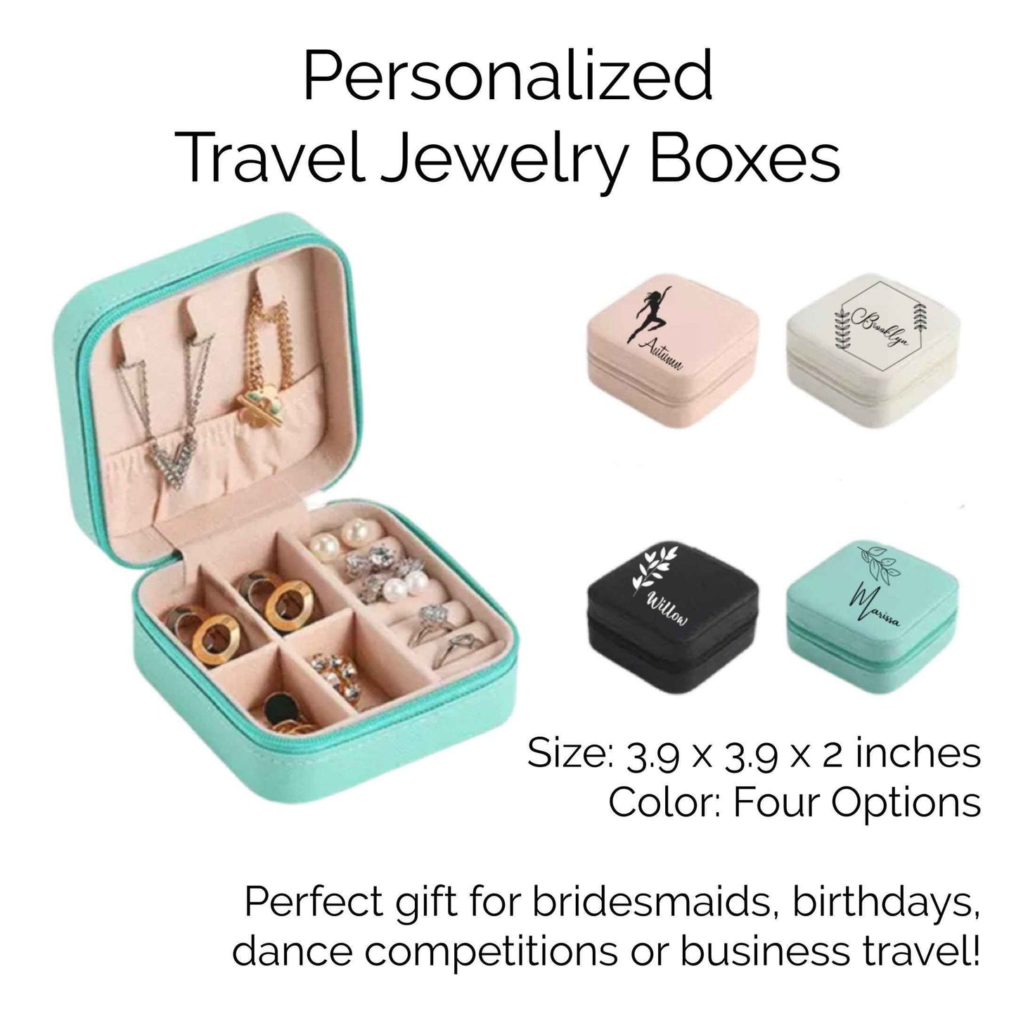 Personalized Travel Jewelry Box – Custom Gift for Bridesmaids, Birthdays & More!