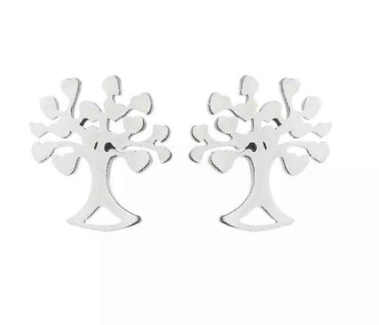 Rooted in Style – Silver Tree of Life Stud Earrings 🌳
