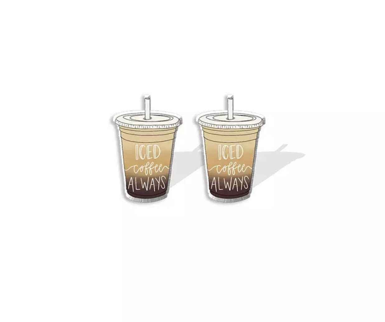 Iced Coffee Studs – Brew-tiful Style for Your Ears! ☕