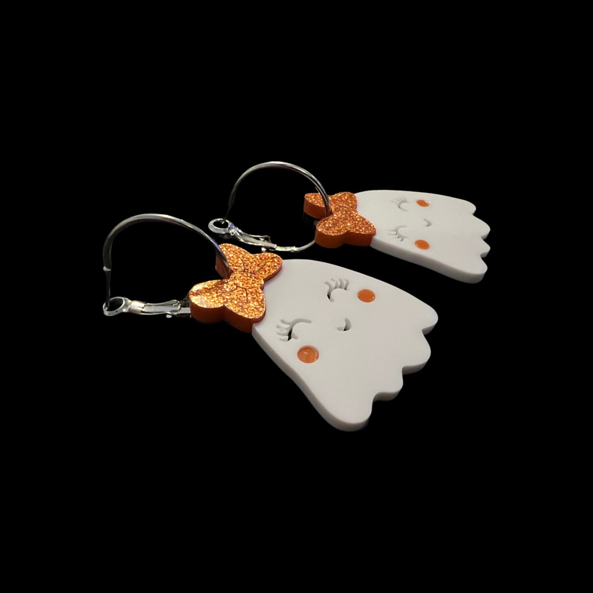 Halloween Ghost Earrings - Halloween Earrings, Ghost Jewelry, Halloween Jewelry, Cute Halloween Earrings, Pumpkin Earrings, Trick or Treat - Rhythms of Grace Creative