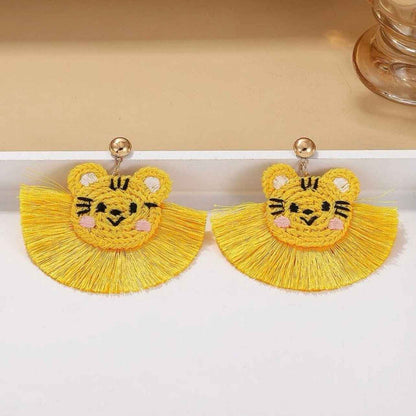 Wildly Stylish Tiger Earrings - Handmade Crocheted Animal Jewelry & Accessories!