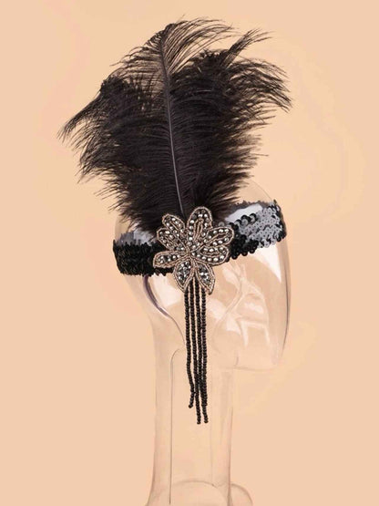 Glamorous Feather and Sequin Headband - Perfect for Halloween and Beyond!