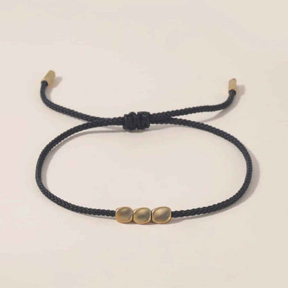 Black & Gold Simple Wish Bracelet - Handmade Jewelry
