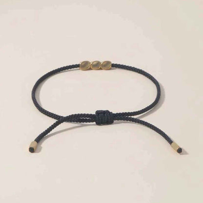 Black & Gold Simple Wish Bracelet - Handmade Jewelry