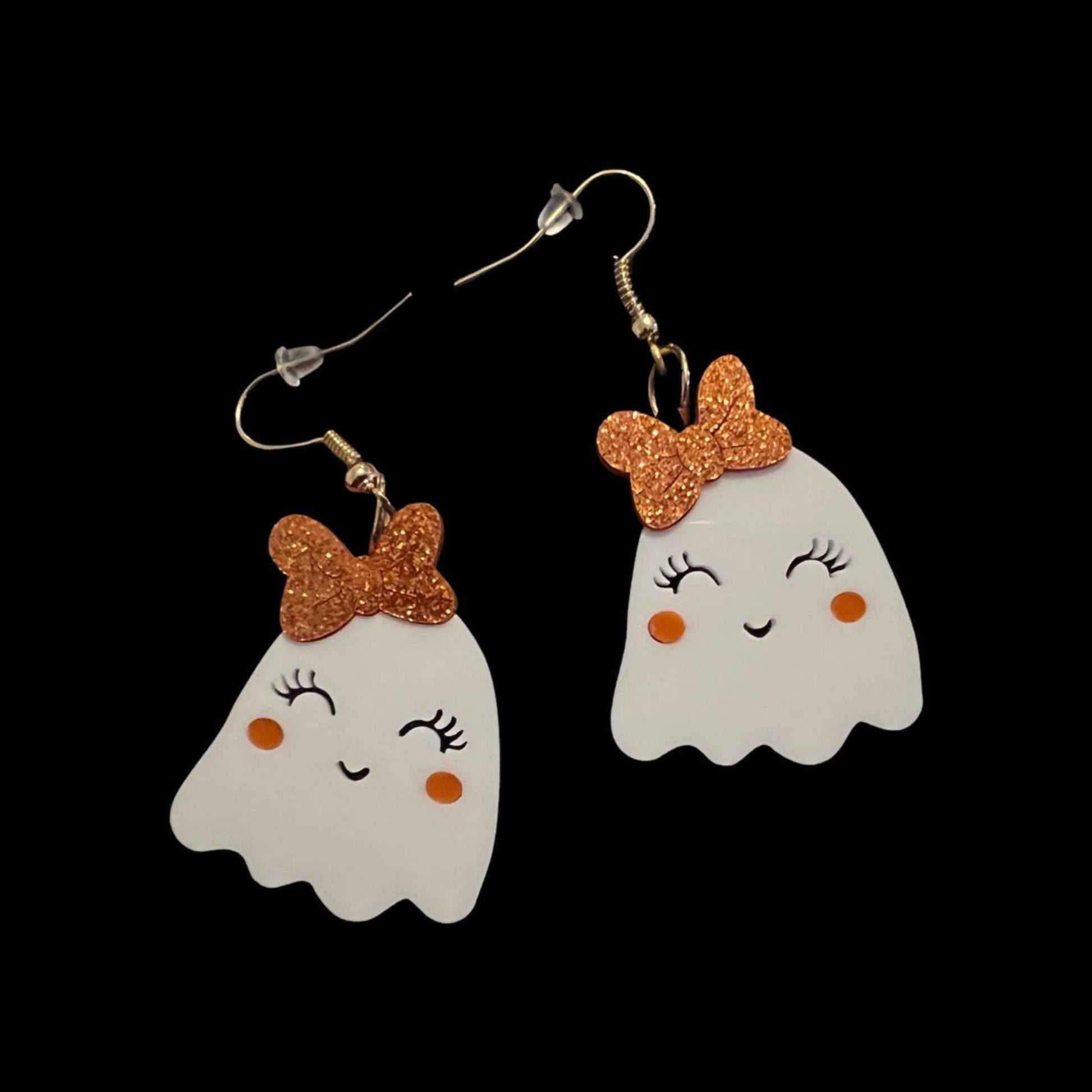 Halloween Ghost Earrings - Halloween Earrings, Ghost Jewelry, Halloween Jewelry, Cute Halloween Earrings, Pumpkin Earrings, Trick or Treat